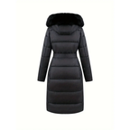 R&B | Winterjacke - Stilvolle Schwarze Damenjacke mit Einer Kunstfellkapuze