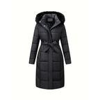 R&B | Winterjacke - Stilvolle Schwarze Damenjacke mit Einer Kunstfellkapuze