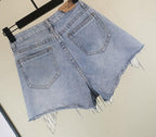 R&B | Diamond Quasten Zerrissene Jeansshorts