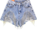 R&B | Diamond Quasten Zerrissene Jeansshorts