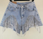 R&B | Diamond Quasten Zerrissene Jeansshorts