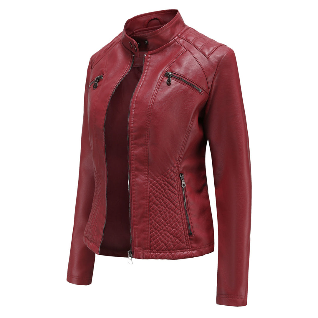 R&B | Klassische Lederjacke Mit Reißverschlussdesign