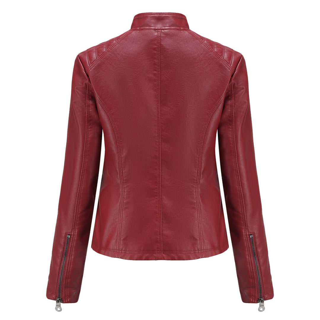 R&B | Klassische Lederjacke Mit Reißverschlussdesign