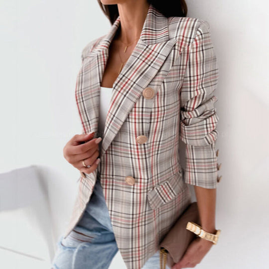R&B | Kariertes Blazer Polyester Elegant und Zeitlos