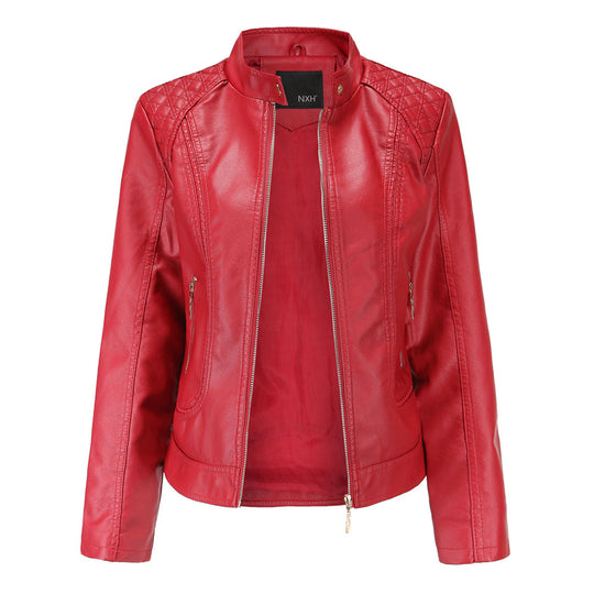R&B | Lederjacke mit Hohem Kragen Herbst Edition