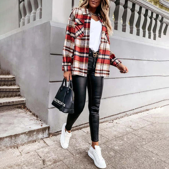 R&B | Warme karierte Herbstjacke