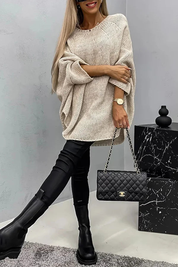 R&B | Vila Rippenstrick Poncho-Bluse