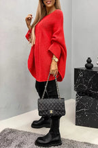 R&B | Vila Rippenstrick Poncho-Bluse
