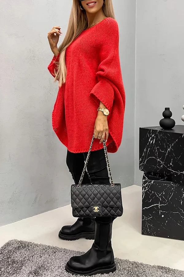 R&B | Vila Rippenstrick Poncho-Bluse