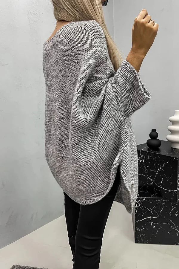 R&B | Vila Rippenstrick Poncho-Bluse