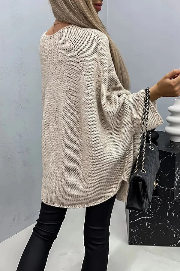 R&B | Vila Rippenstrick Poncho-Bluse