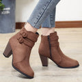 R&B | Retro-Gürtel-Schnalle Block-Absatz-Stiefel