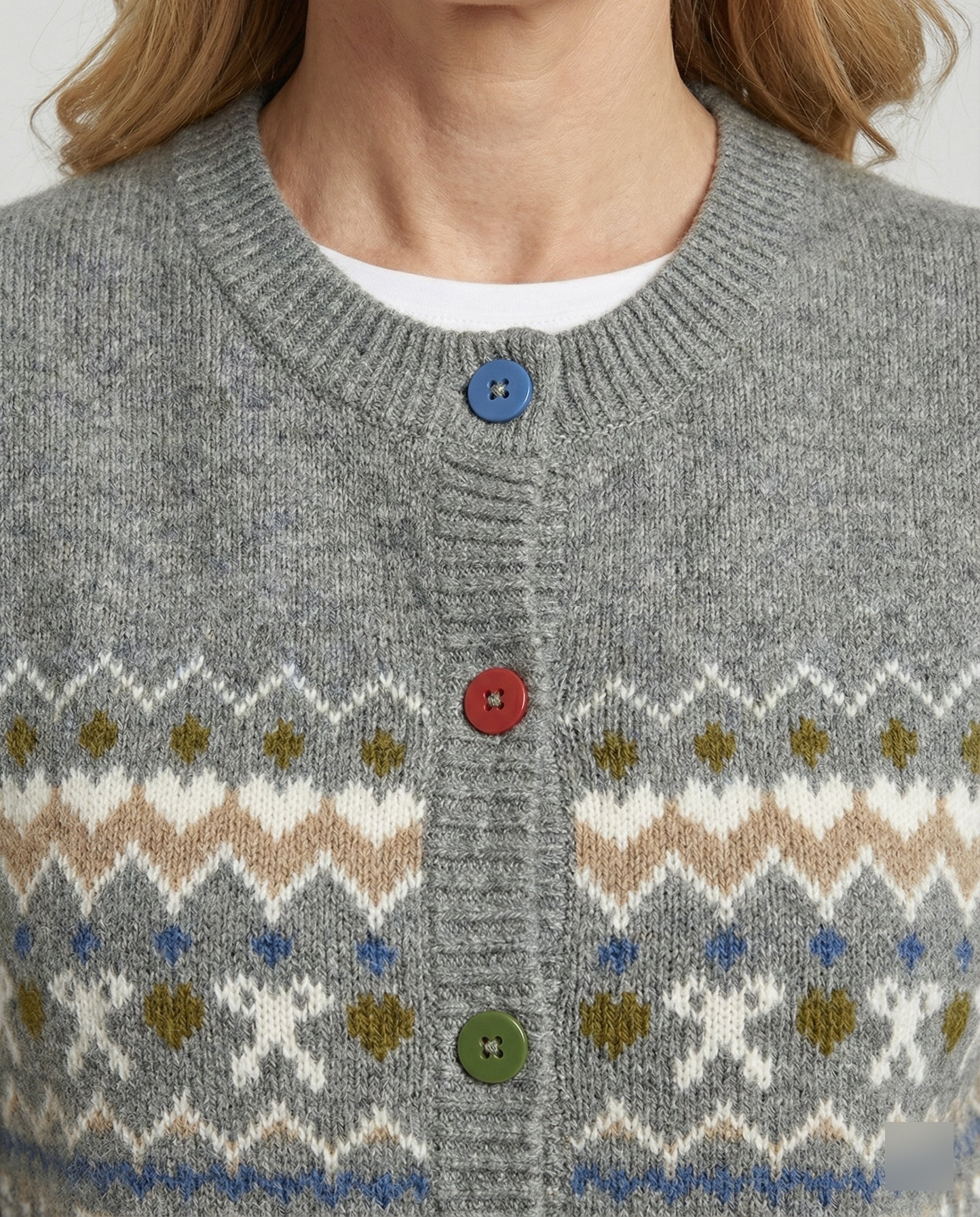Retro Jacquard Strickweste für Damen im lässigen Oversize Vintage Look