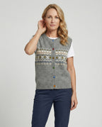 Retro Jacquard Strickweste für Damen im lässigen Oversize Vintage Look
