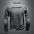 R&B | Herren Schwarze Denimjacke - Stonewashed-Stil
