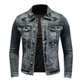 R&B | Herren Schwarze Denimjacke - Stonewashed-Stil