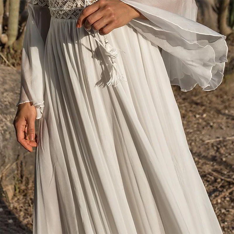 Leichtes Weißes Boho-Kleid mit Fließendem Schnitt für Sommer & Festivals | R&B