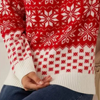 R&B | Gestrickter Weihnachts-Pullover Damen Schneeflocken Design