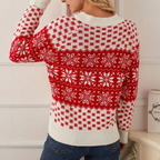 R&B | Gestrickter Weihnachts-Pullover Damen Schneeflocken Design