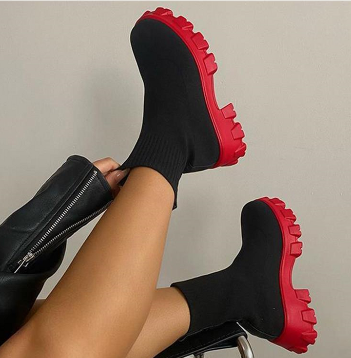 Lässige Schlittschuhsockenstiefel mit dicker Sohle R&B
