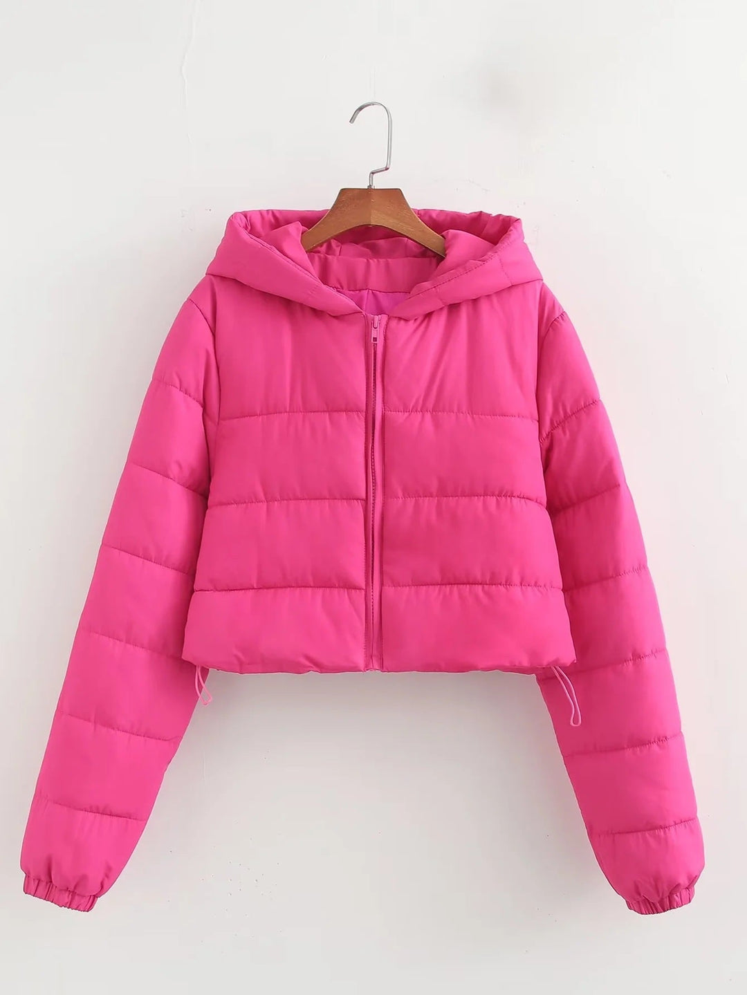 R&B | Kapuzen Cropped Slim Winterjacke