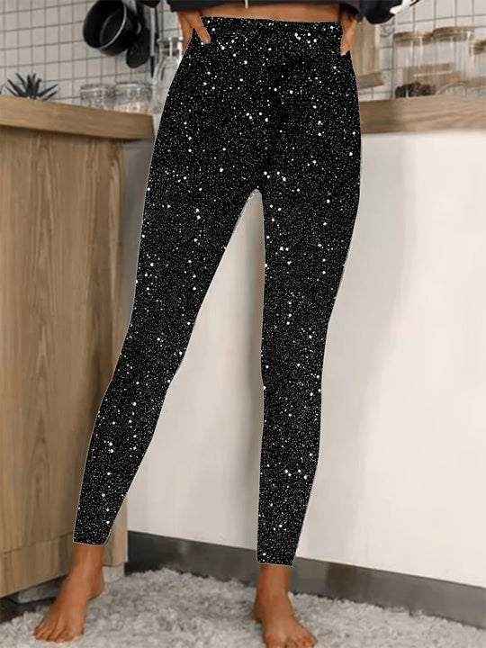 R&B | Hochtaillierte Pailletten Leggings Glänzend & Komfortabel