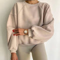 R&B | Lockerer Rundhals Langärmeliger Pullover