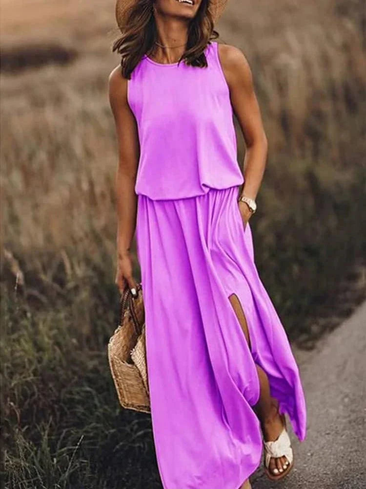 Heidi-Mode – entspanntes weißes maxikleid