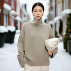 R&B | Rollkragenpullover Gestrickte Wollmischung Oversized Fit Weich und Warm