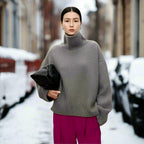 R&B | Rollkragenpullover Gestrickte Wollmischung Oversized Fit Weich und Warm