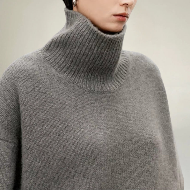 R&B | Rollkragenpullover Gestrickte Wollmischung Oversized Fit Weich und Warm