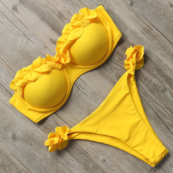 Heidi-Mode | Push-Up Bikiniset mit Rüschen für Damen