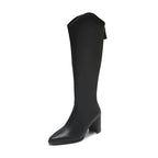 R&B | Kniehohe Stiefel mit Dicken Hohen Absätzen