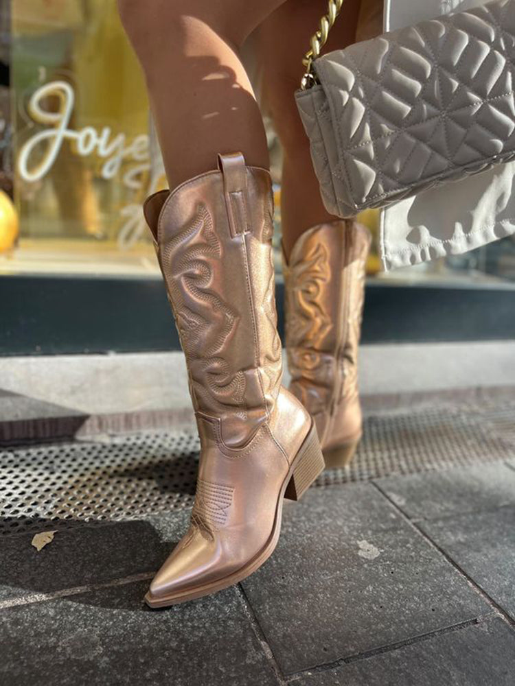 R&B | Elegante Metallische Cowboystiefel