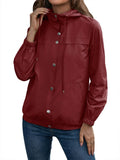 R&B | Damen Kapuze Wasserdichter Trenchcoat Langarm
