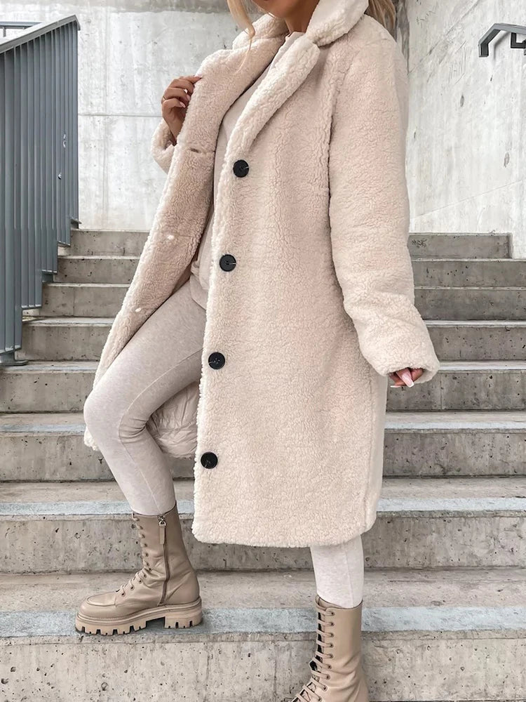 R&B | Fleece lange Winterjack für Damen - weiche und warme Jacke