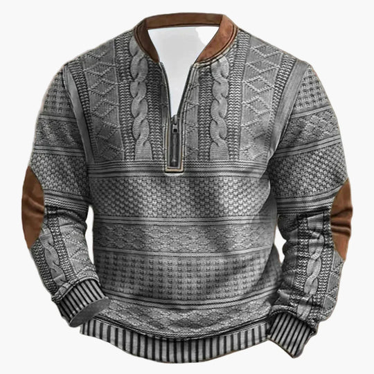 R&B | Outdoor Casual Pullover mit Stehkragen und Zipper - Modischer Freizeit-Sweater für Alltag und Freizeit