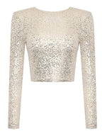 R&B | Elegantes Pailletten-Cropped-Top