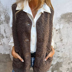 R&B | Damen Fleece Weste Mit Knöpfen Und Taschen | Perfekt Für Herbst & Winter