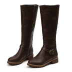 R&B | High-Top Biker Stiefel mit Blockabsatz und Schnallendesign