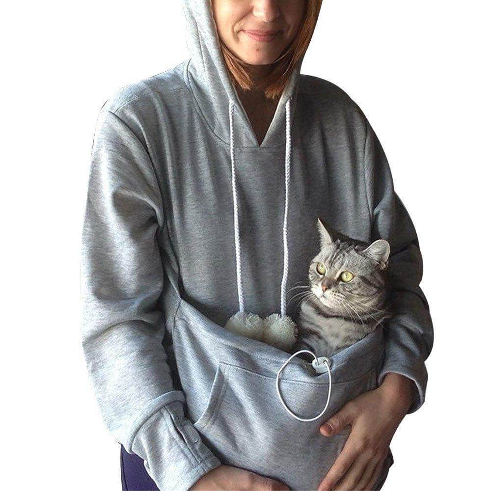 R&B | Praktischer Damen Kapuzenpullover mit Bauchtasche für Haustiere