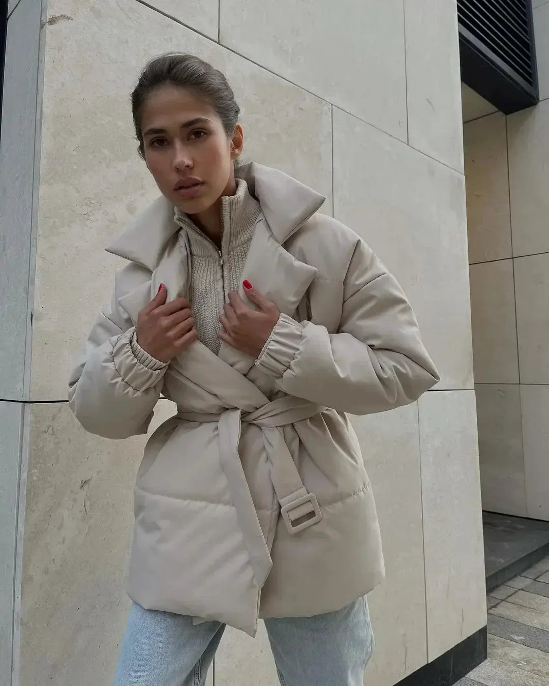 R&B | Pufferjacke mit Gürtel