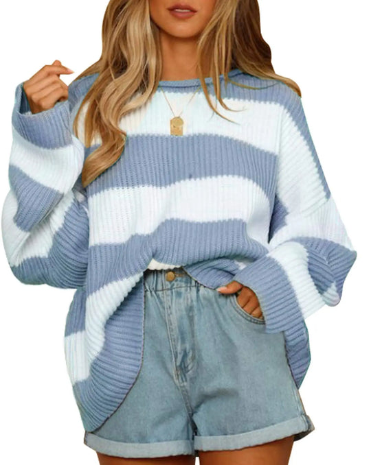 R&B | Sweater - Oversized Gestreifter Strickpullover