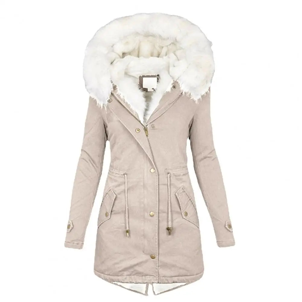 R&B | Parka Mantel - Lange Länge - Kunstfellkapuze - Warm Gepolstert - Reißverschlussverschluss