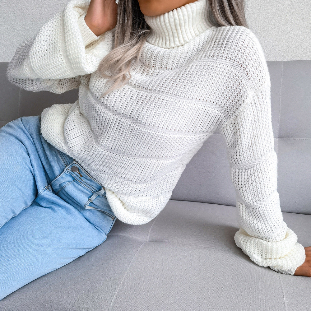 R&B | Rollkragenpullover - Gemütliches Weißes Strick mit Rollkragen