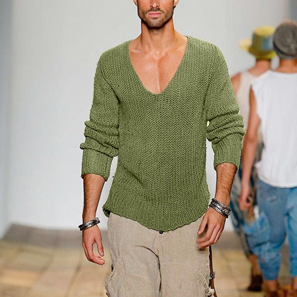 R&B | Niedriges V-Ausschnitt Strickpullover