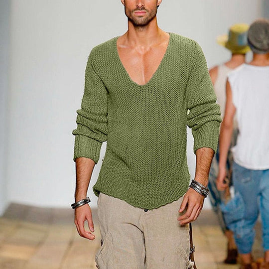 R&B | Niedriges V-Ausschnitt Strickpullover