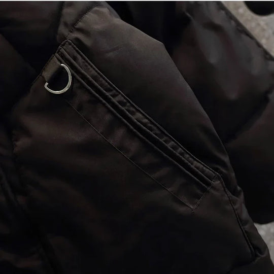 R&B | Puffer Jacke - Übergröße Gesteppt Wärme - Kapuze Hoher Kragen - Reißverschlussverschluss