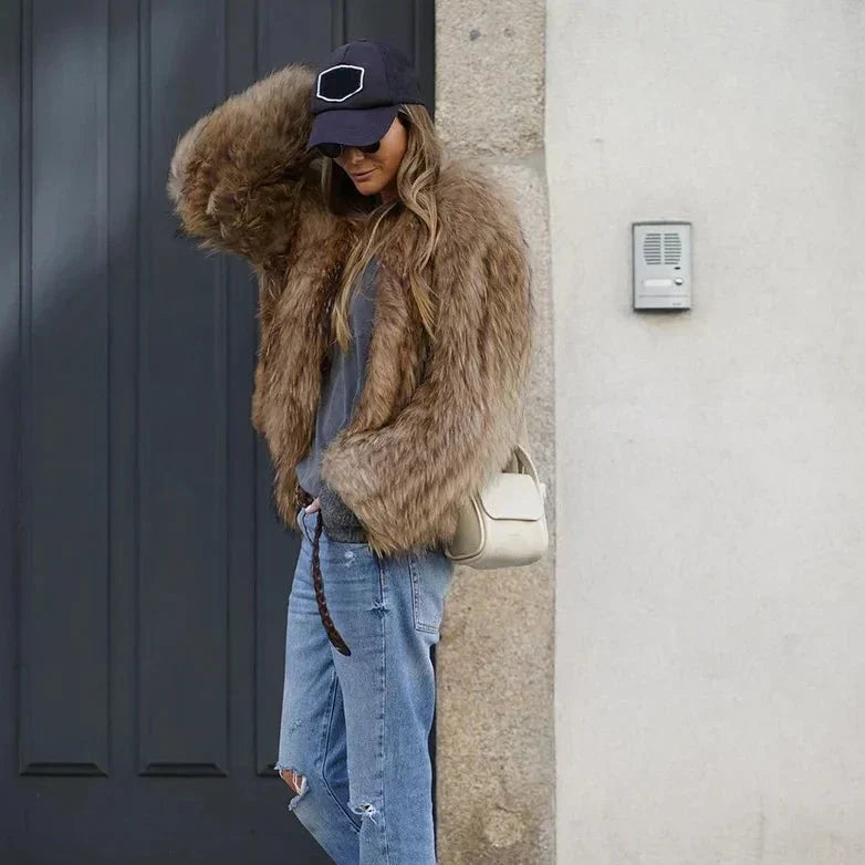 R&B | Plüsch Kunstfelljacke