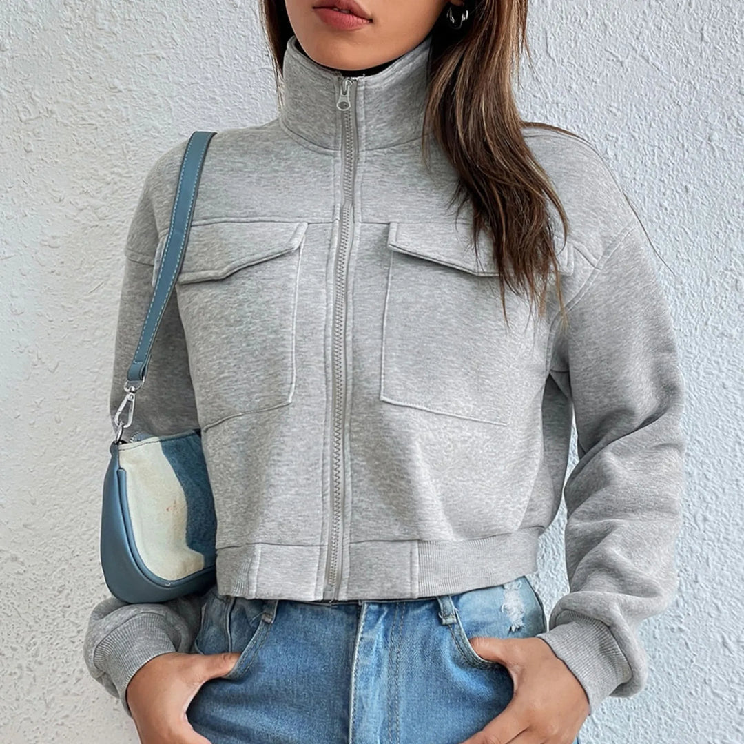 R&B | Stilvolles Zip Up Crop Top